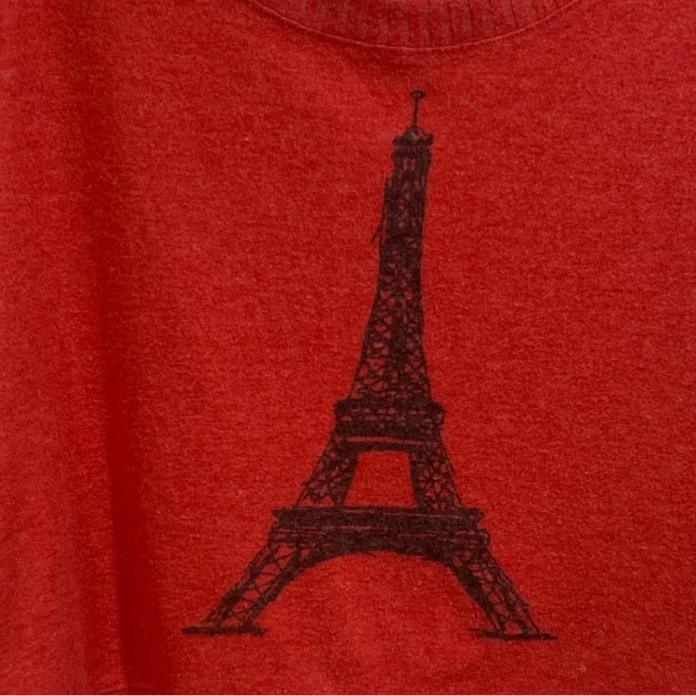 Delia’s Red Eiffel Tower  Crop Sweater Size Large